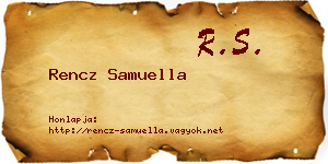 Rencz Samuella névjegykártya